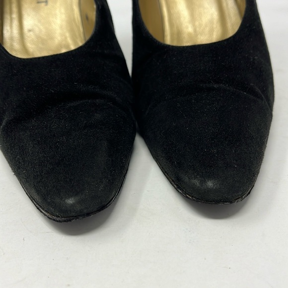 VINTAGE YVES SAINT LAURENT YSL Classic Black Suede heels Made in Italy size 9 - Picture 4 of 14